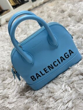 Balenciaga Mini Ville Top-Handle Bag in Sky Blue